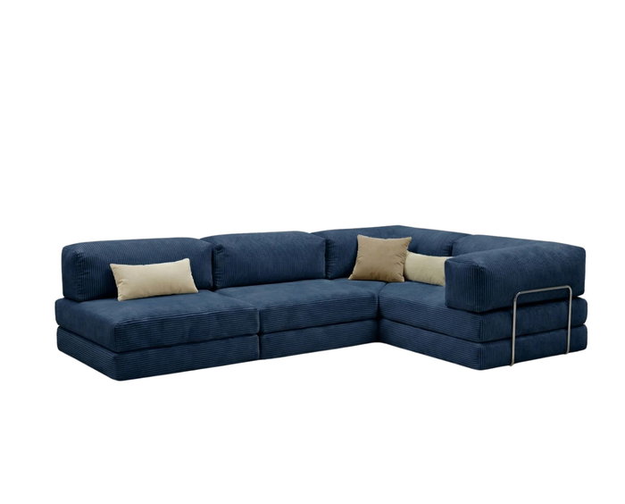 Atelier Del Sofa Kanyon Sofá-Cama Esquinero Azul Marino